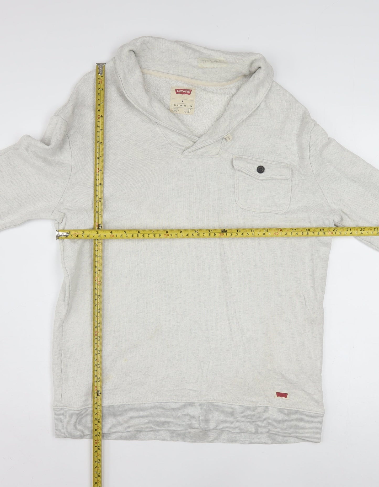 Levi's Men's Beige Pullover Hoodie Sweatshirt Size M Cotton Blend