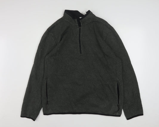 Reebok Men's Grey XL 1/4 Zip Pullover Fleece Sweatshirt