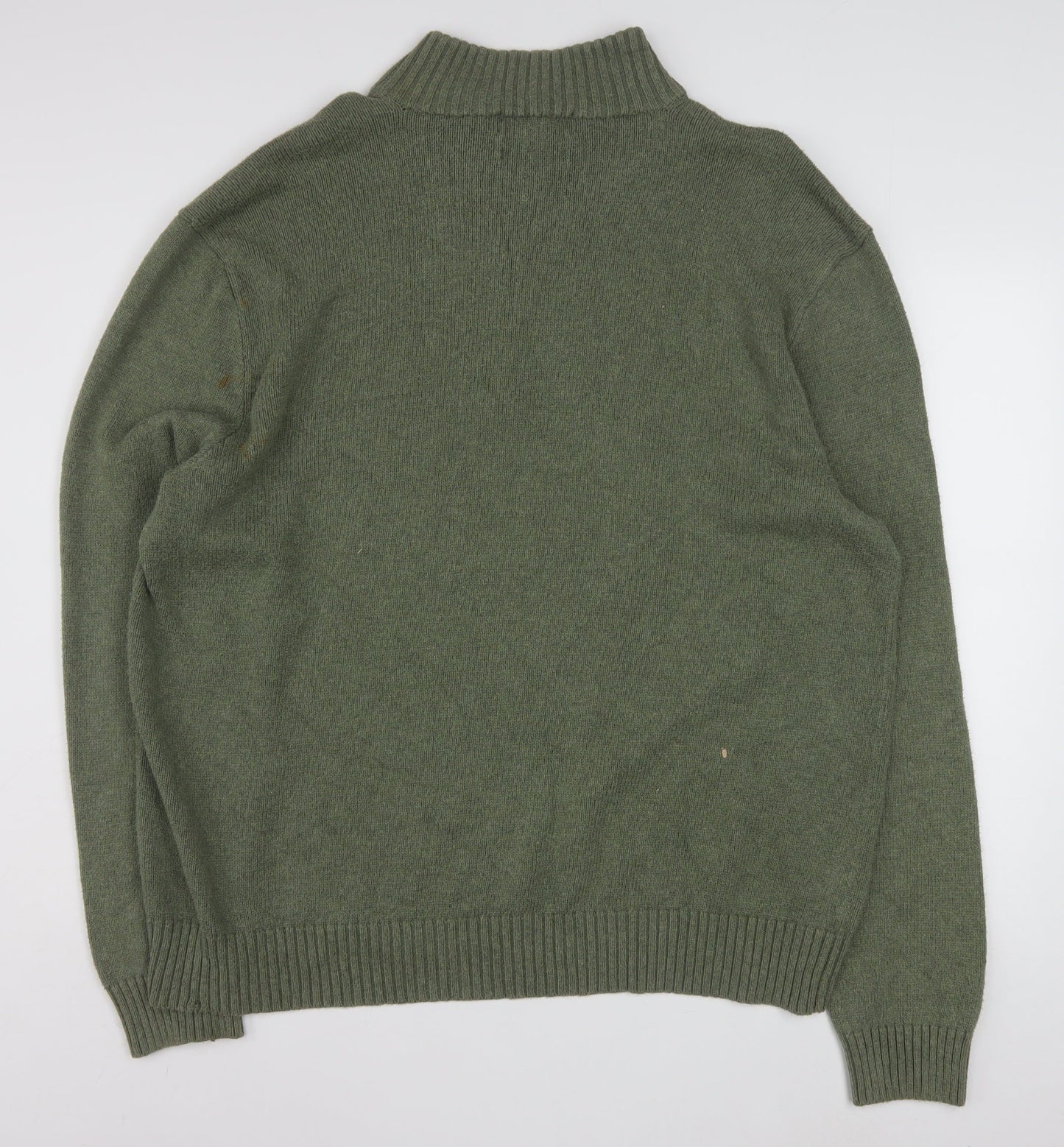 Polo Ralph Lauren Men's Green 2XL 1/2 Zip Cotton Jumper