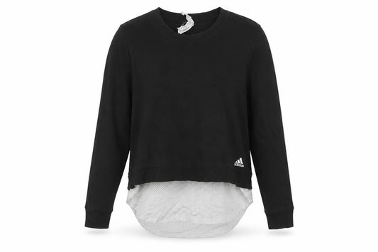 Adidas Women Black XL Sweatshirt Pullover Long Sleeve Crew Neck Casual