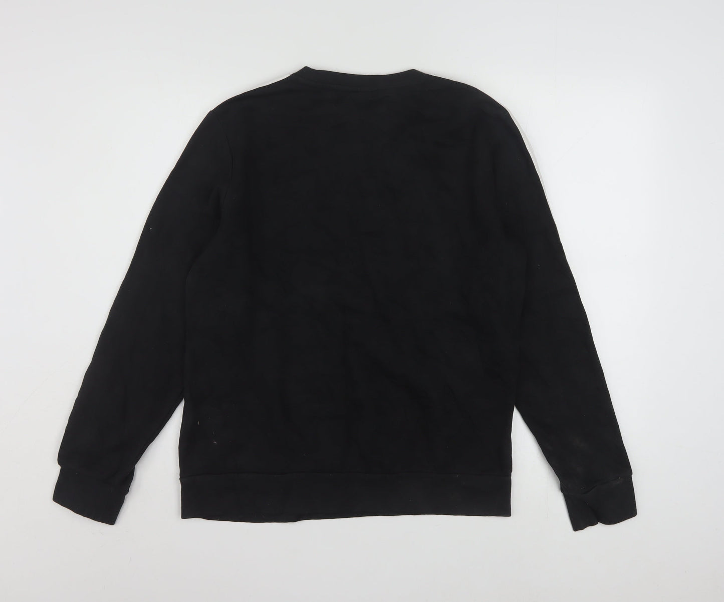Adidas Womens Black L 16-18 Pullover Sweatshirt Cotton Blend