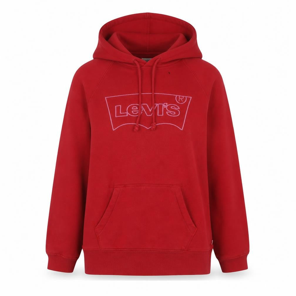 Levi's Womens Red XS Pullover Hoodie with Logo Print