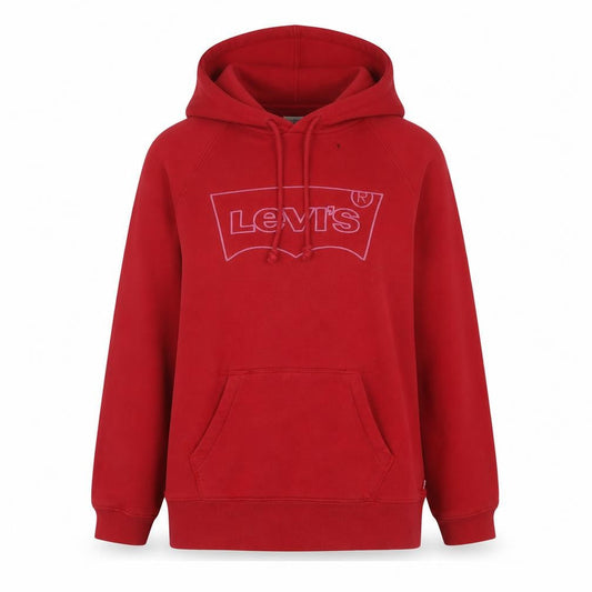 Levi's Womens Red XS Pullover Hoodie with Logo Print