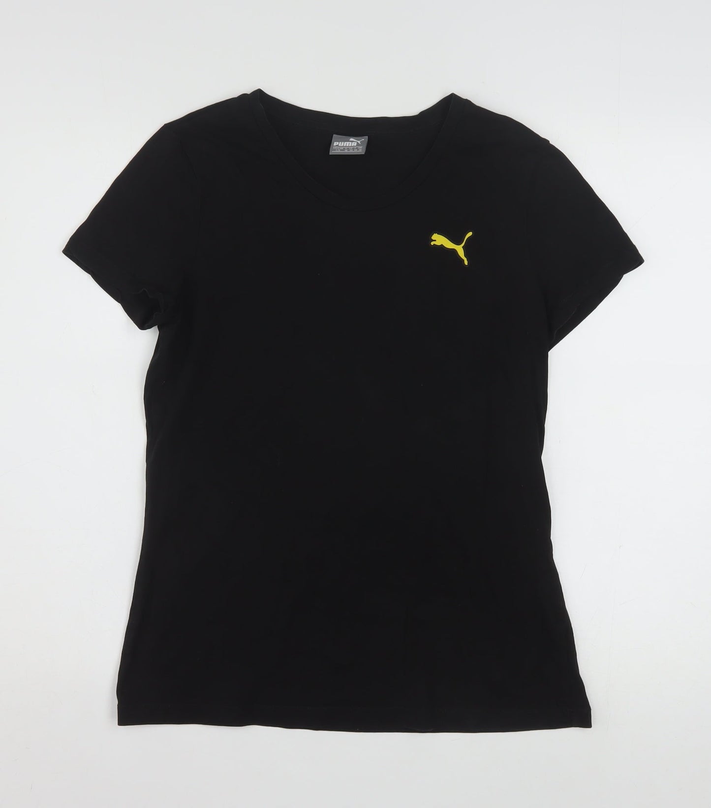 Puma Women’s Black Cotton Crew Neck Short Sleeve T-Shirt Size 14