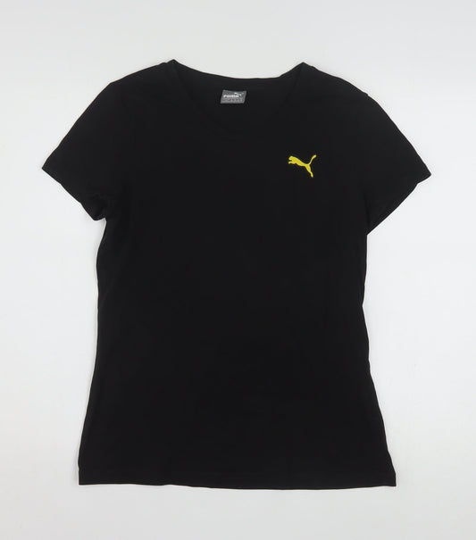 Puma Women’s Black Cotton Crew Neck Short Sleeve T-Shirt Size 14