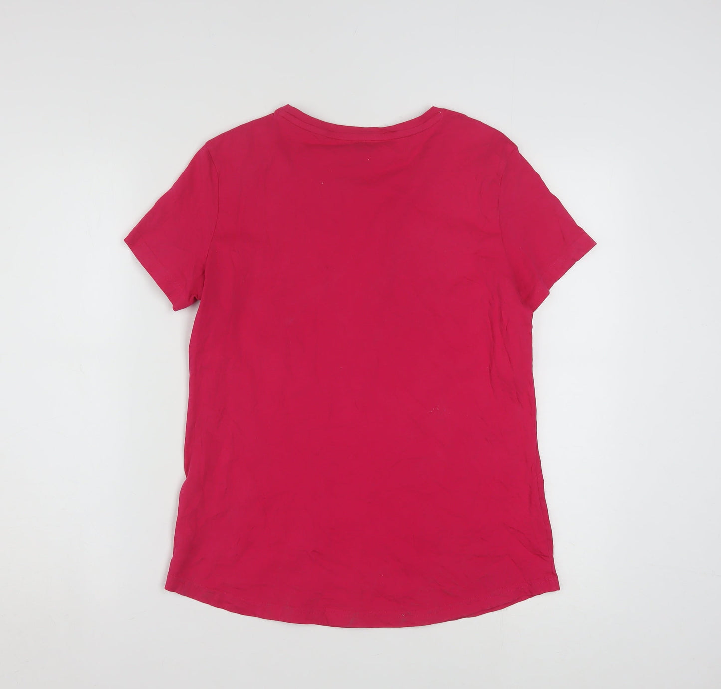 Puma Womens Pink Basic Crew Neck Short Sleeve T-Shirt Size L