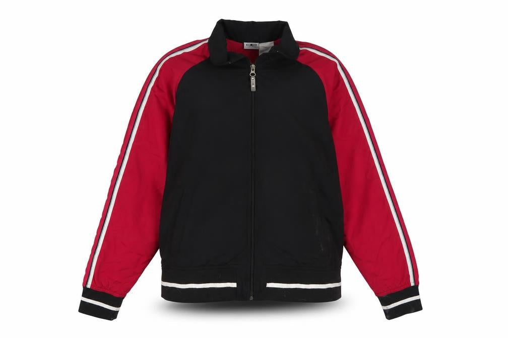Athletic Works Women’s Black Red Bomber Jacket Size 10 Zip Sports Style