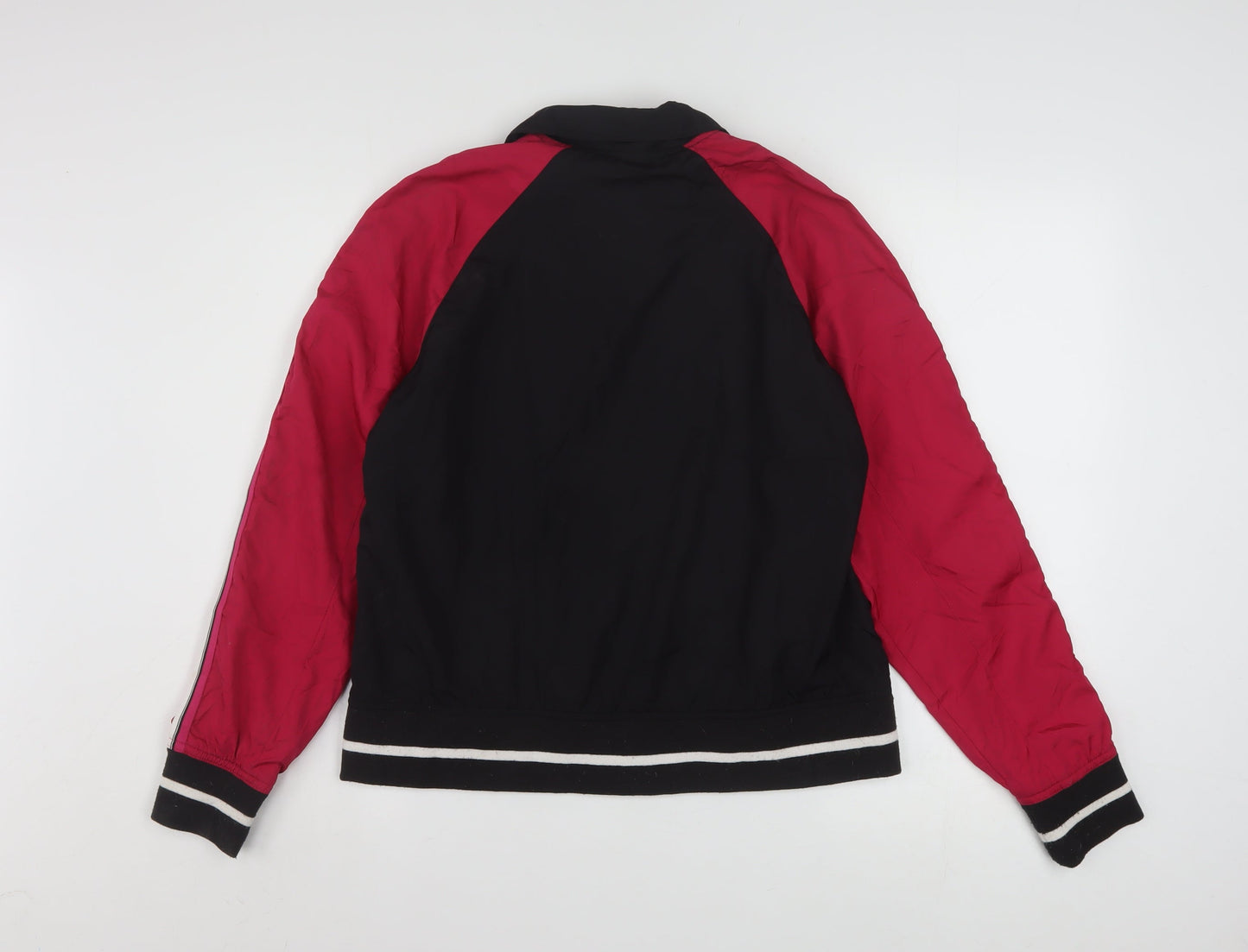 Athletic Works Women’s Black Red Bomber Jacket Size 10 Zip Sports Style