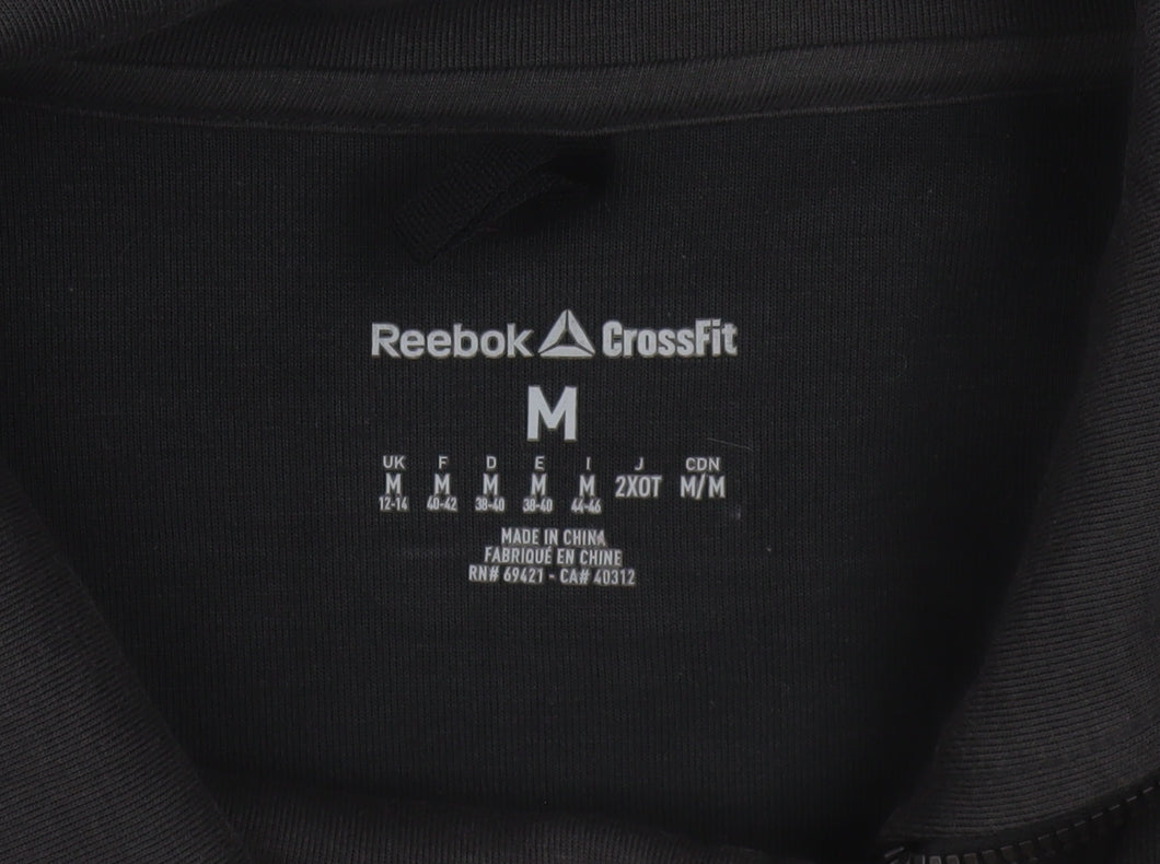 Reebok Womens Black CrossFit Track Jacket Size M Full Zip Activewear