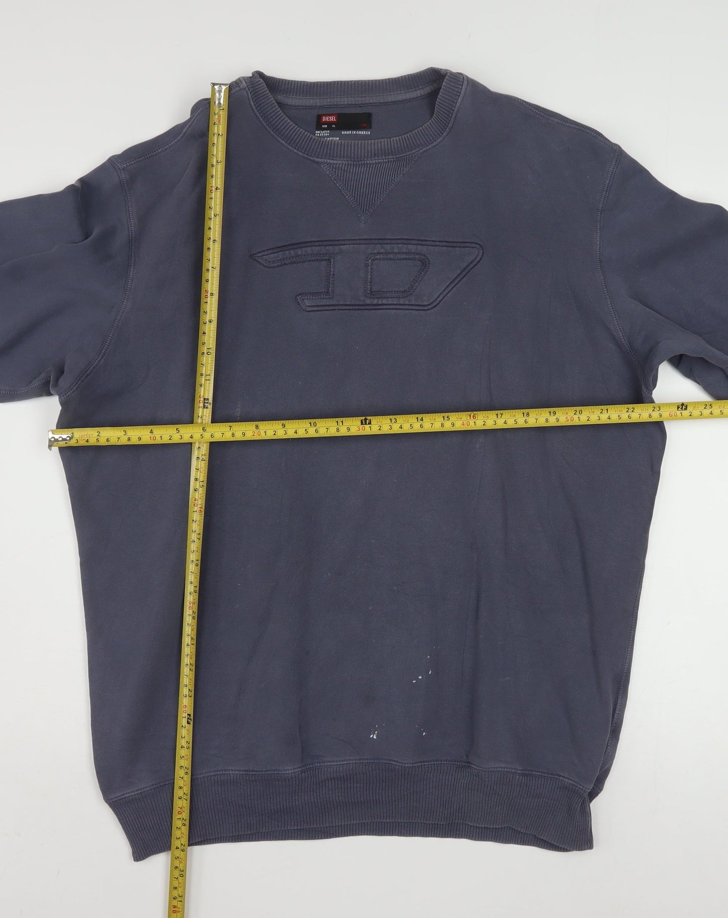 Diesel Men's Blue XL Pullover Sweatshirt Crew Neck Logo Cotton