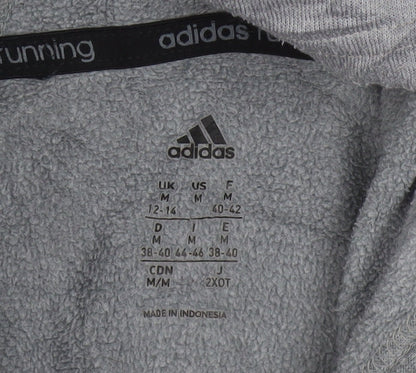 Brand and care label for Adidas Women’s Grey Hooded Pullover Sweatshirt, size UK 12-14, Response
