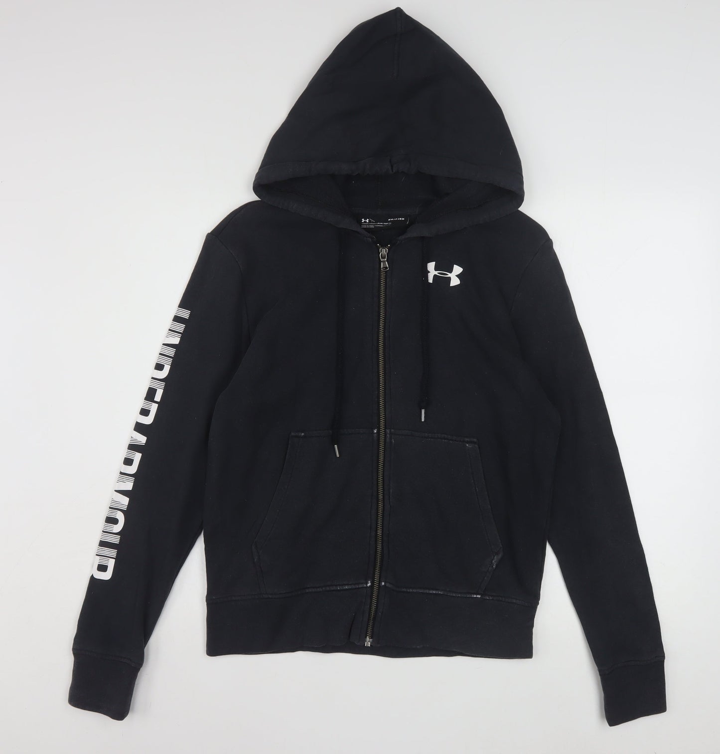 Under Armour Mens Black Full Zip Hoodie Size S Loose Fit Sportswear