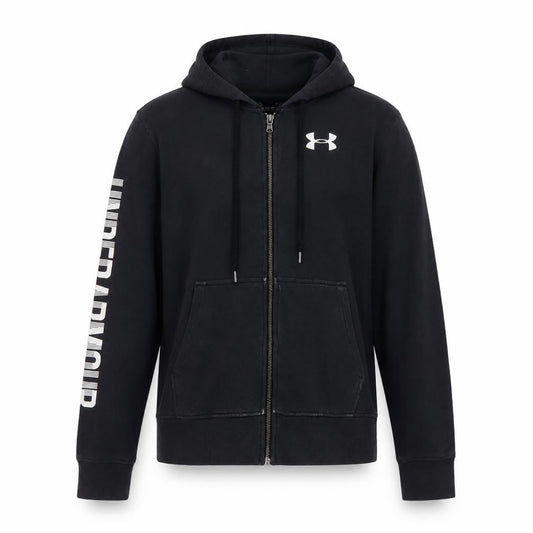 Under Armour Mens Black Full Zip Hoodie Size S Loose Fit Sportswear