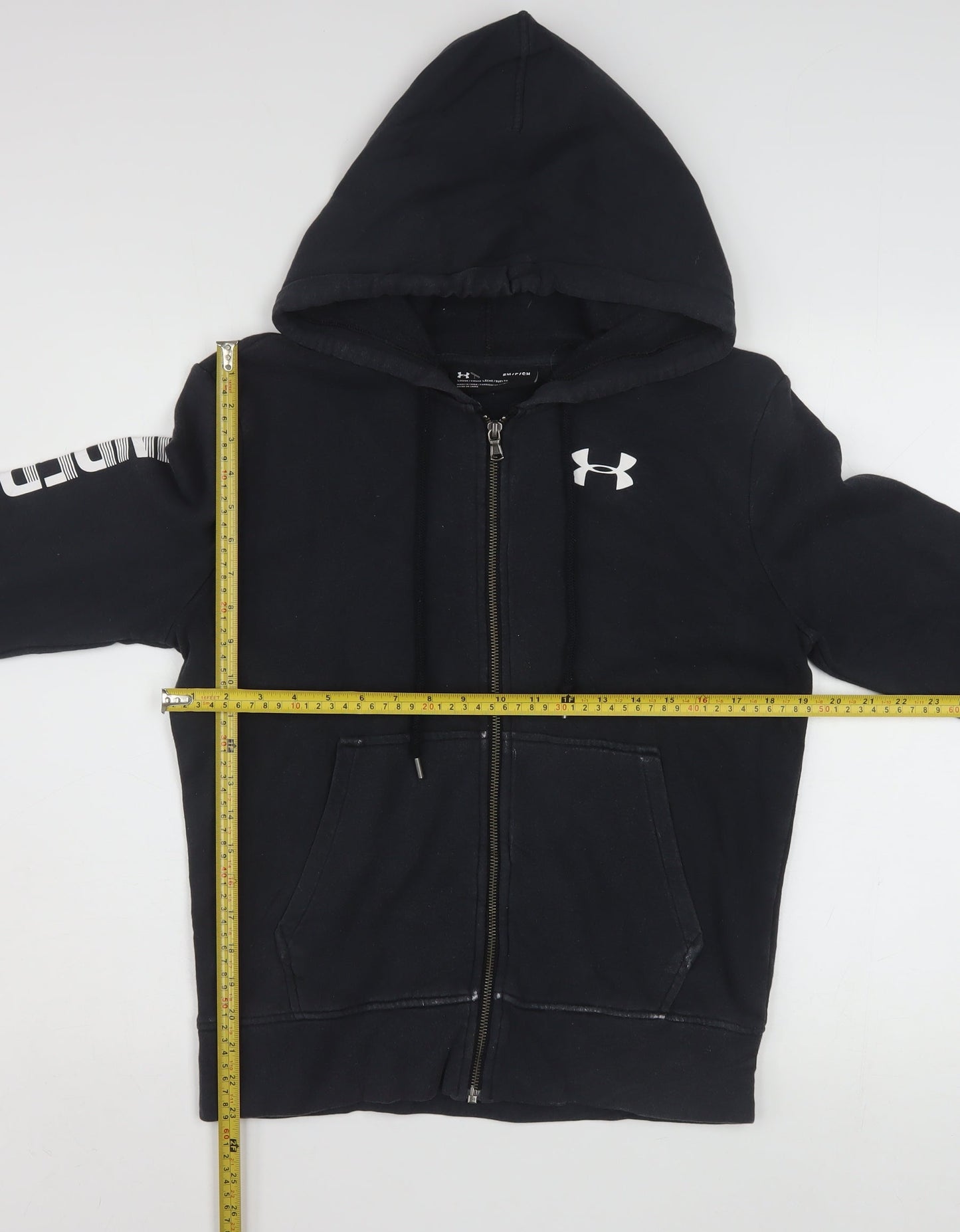 Under Armour Mens Black Full Zip Hoodie Size S Loose Fit Sportswear