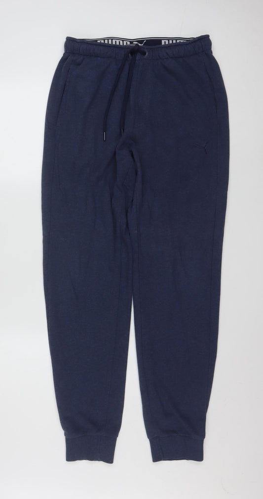 Puma Men's Blue Jogger Sweatpants M Cotton Blend Activewear