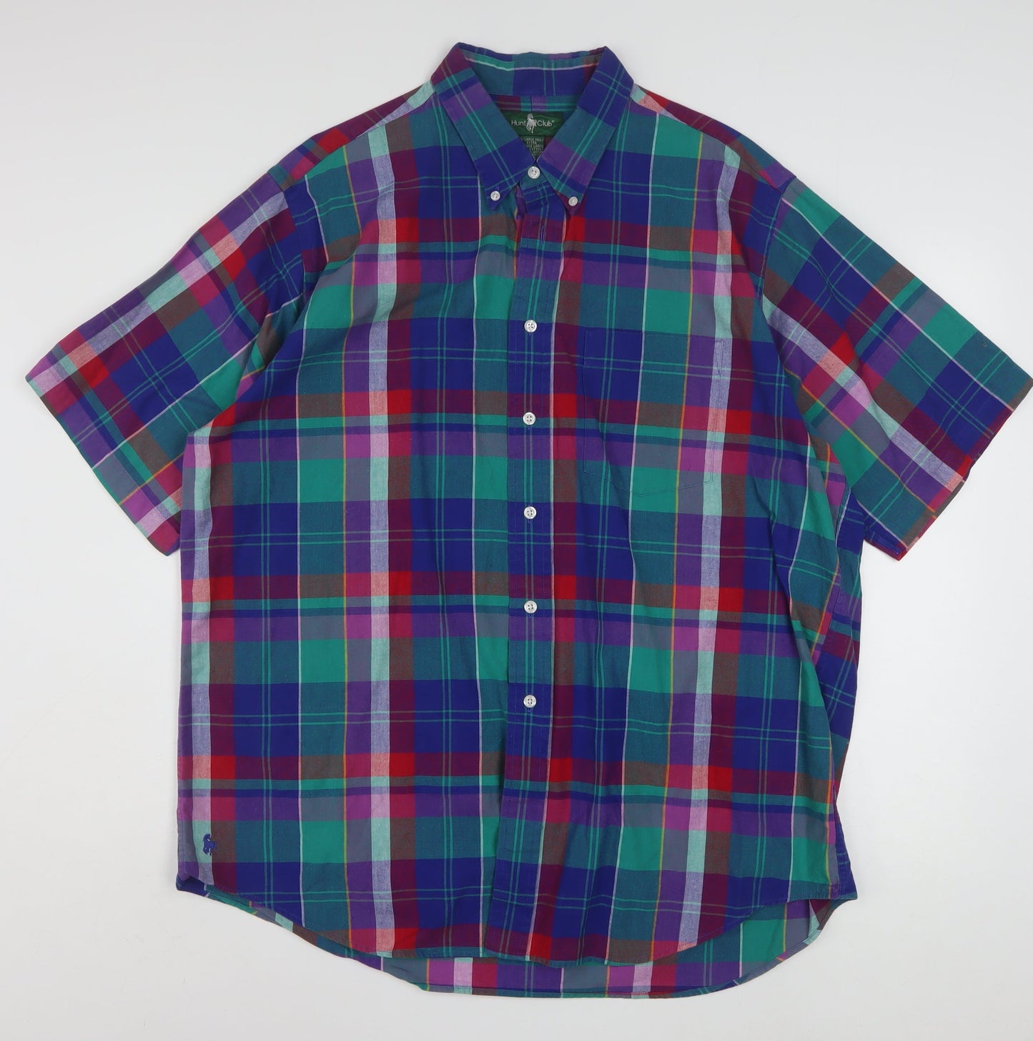 Hunt Club Men's Multicoloured Check Cotton Button-Up XL Tall Shirt