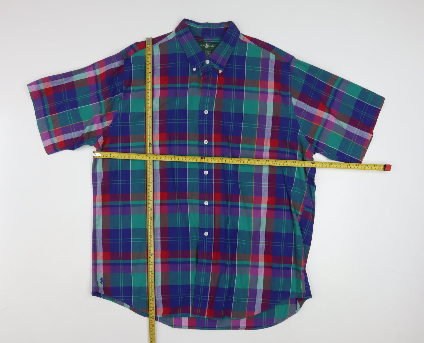 Hunt Club Men's Multicoloured Check Cotton Button-Up XL Tall Shirt