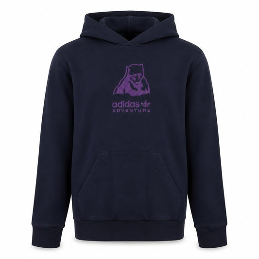 Adidas Boys Navy Adventure Pullover Hoodie XL 15-16 Years Cotton Blend