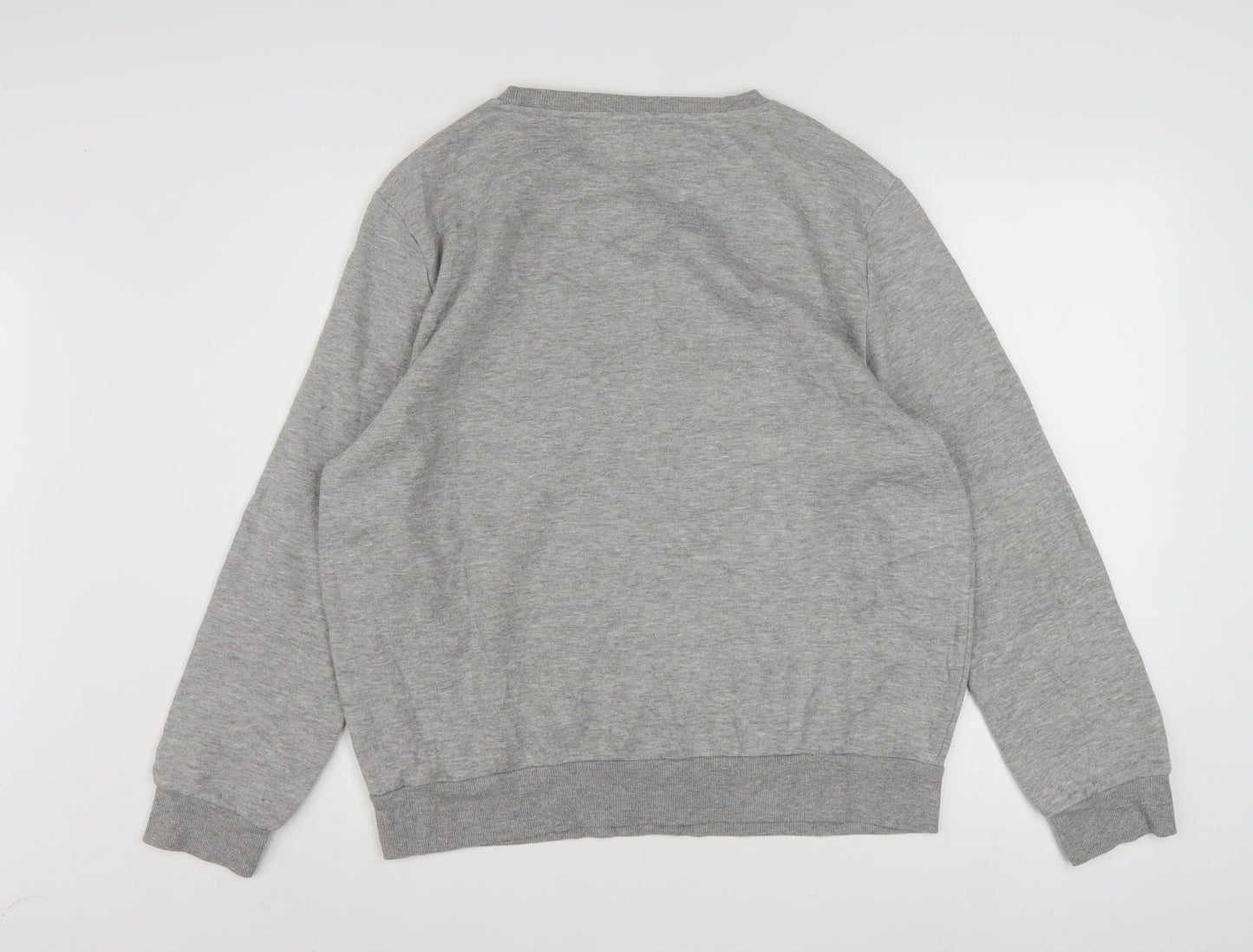 Disney Women Grey Minnie Mouse Sweatshirt Size L 14/16 Crew Neck