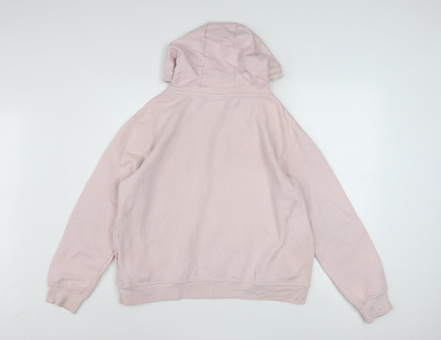 Disney Women Pink Hooded Pullover Hoodie UK 10/12 Small Minnie Mouse Print
