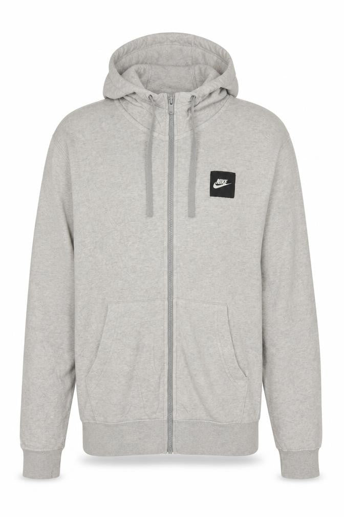 Nike Men's Grey Full Zip Hoodie Small Sportswear Logo