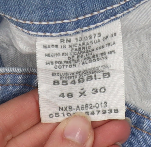Wrangler Men’s Blue 46x30 Relaxed Fit Straight Leg Denim Jeans