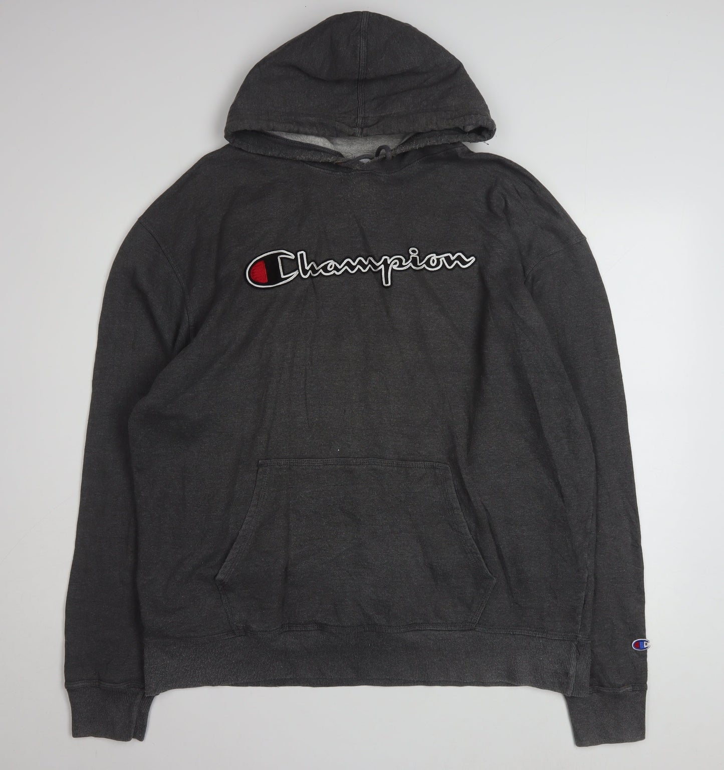 Champion Men's Black XL Pullover Hoodie with Logo Design