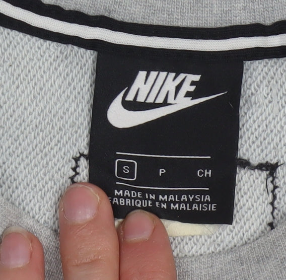 Nike Women’s Grey Graphic Pullover Sweatshirt Small Relaxed Fit