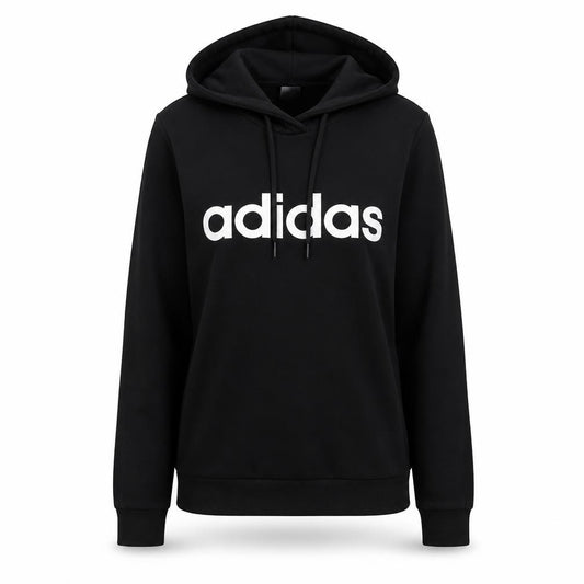 Adidas Women's Black 2XS Pullover Hoodie with Logo Design