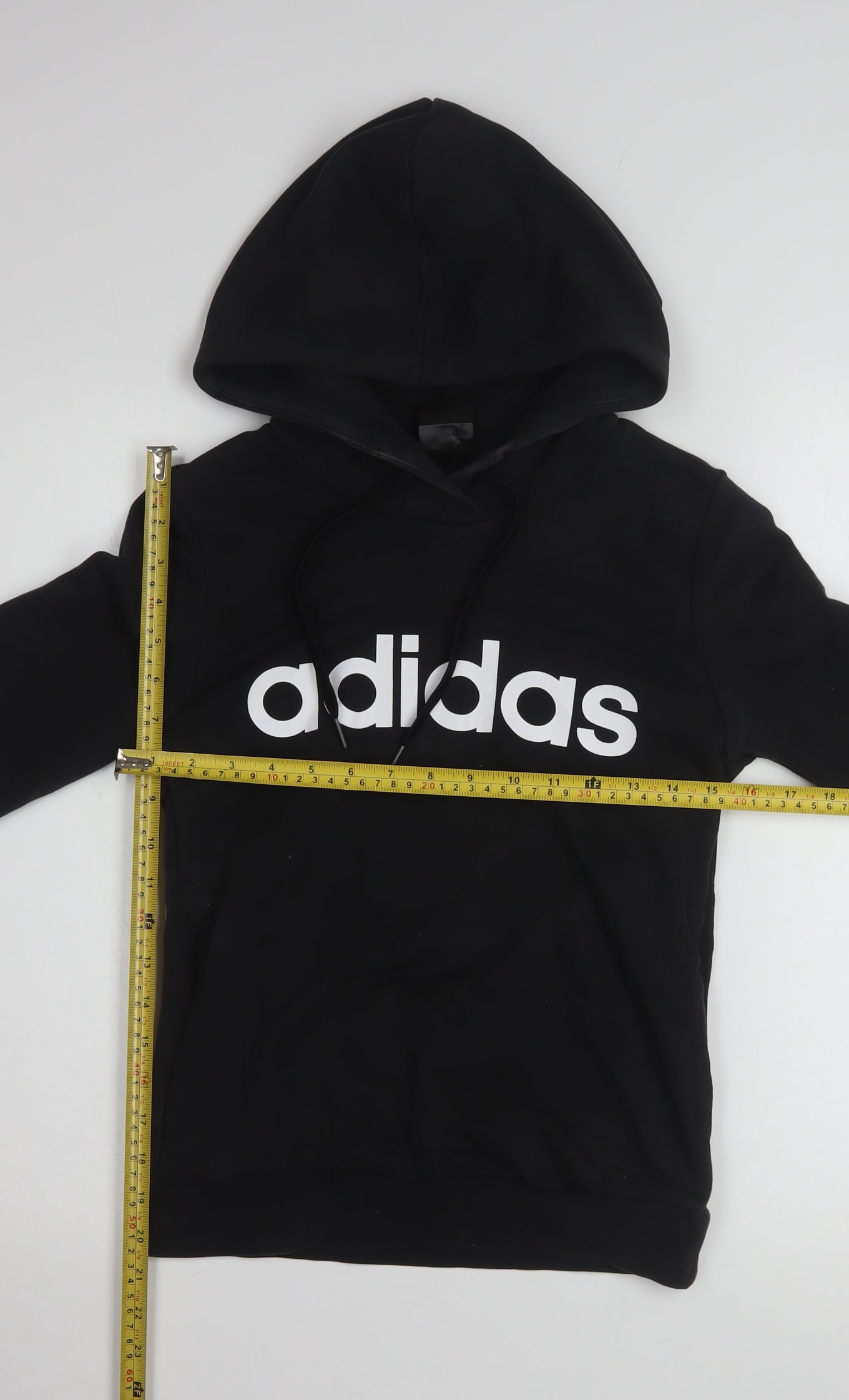 Adidas Women's Black 2XS Pullover Hoodie with Logo Design