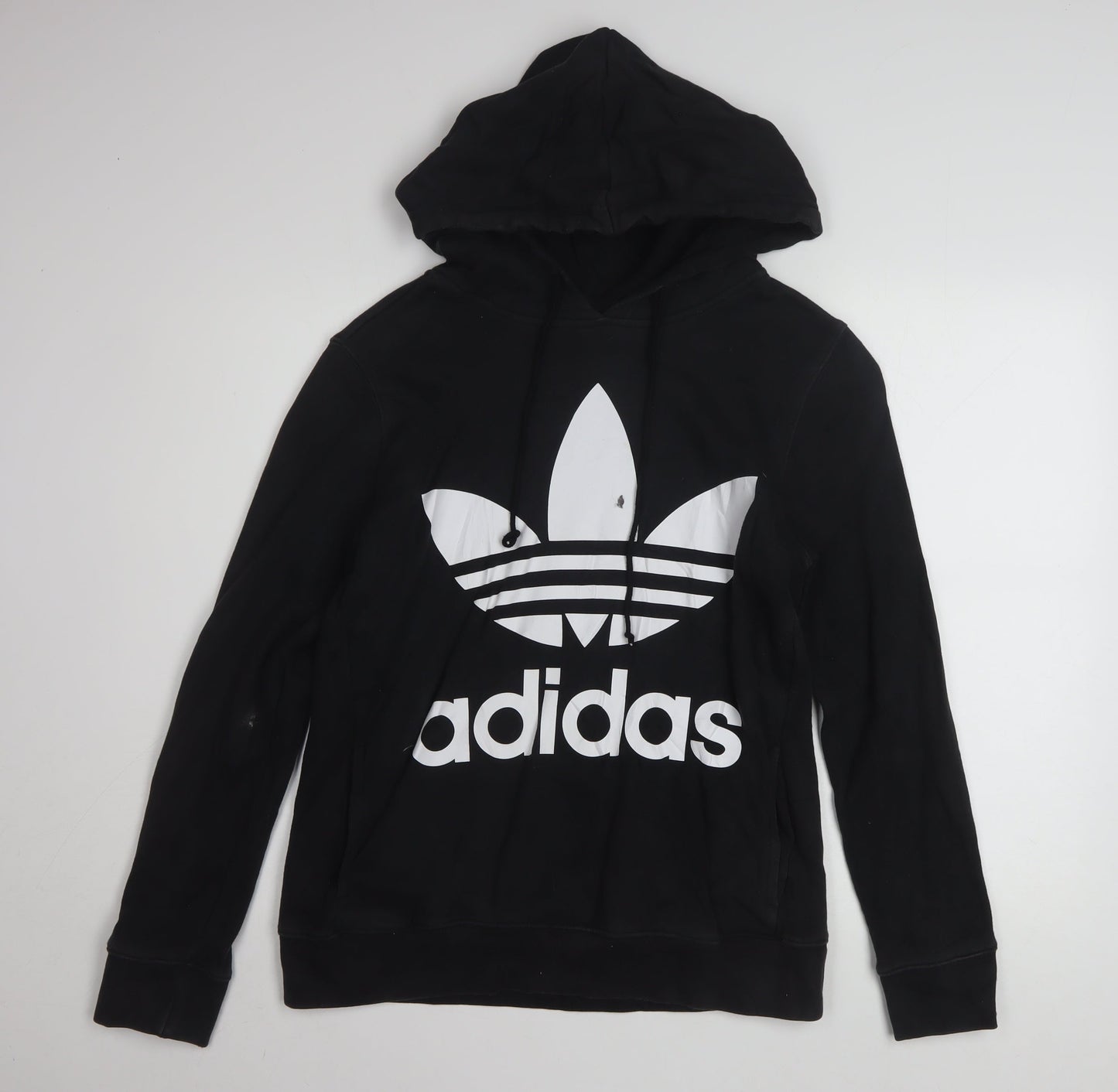 Adidas Womens Black Hoodie Size 10 Pullover Hooded Sweatshirt