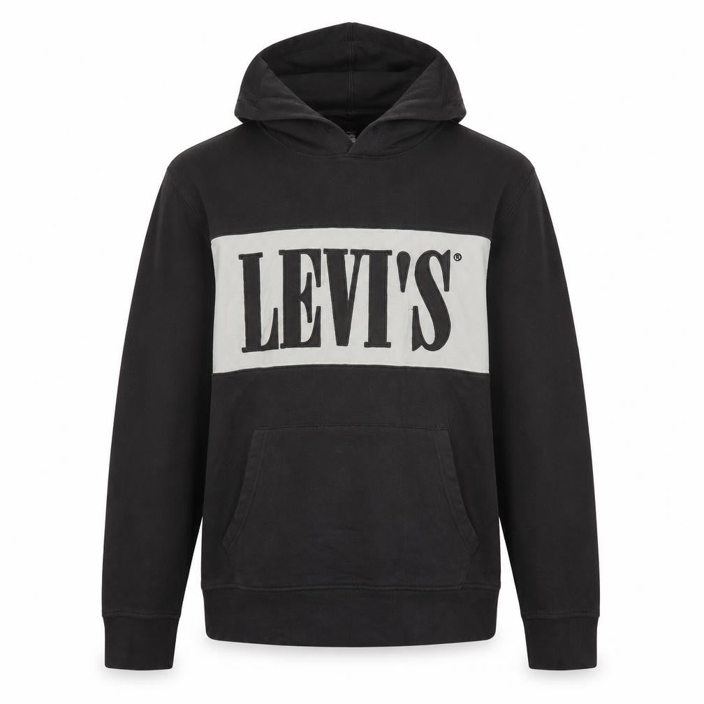 Levi's Men's Black Pullover Hoodie Small Logo Graphic Cotton