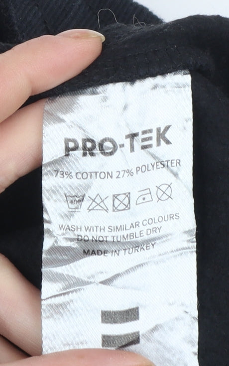 PRO-TEK Men's Black Jogger Trousers Size M Cotton Blend