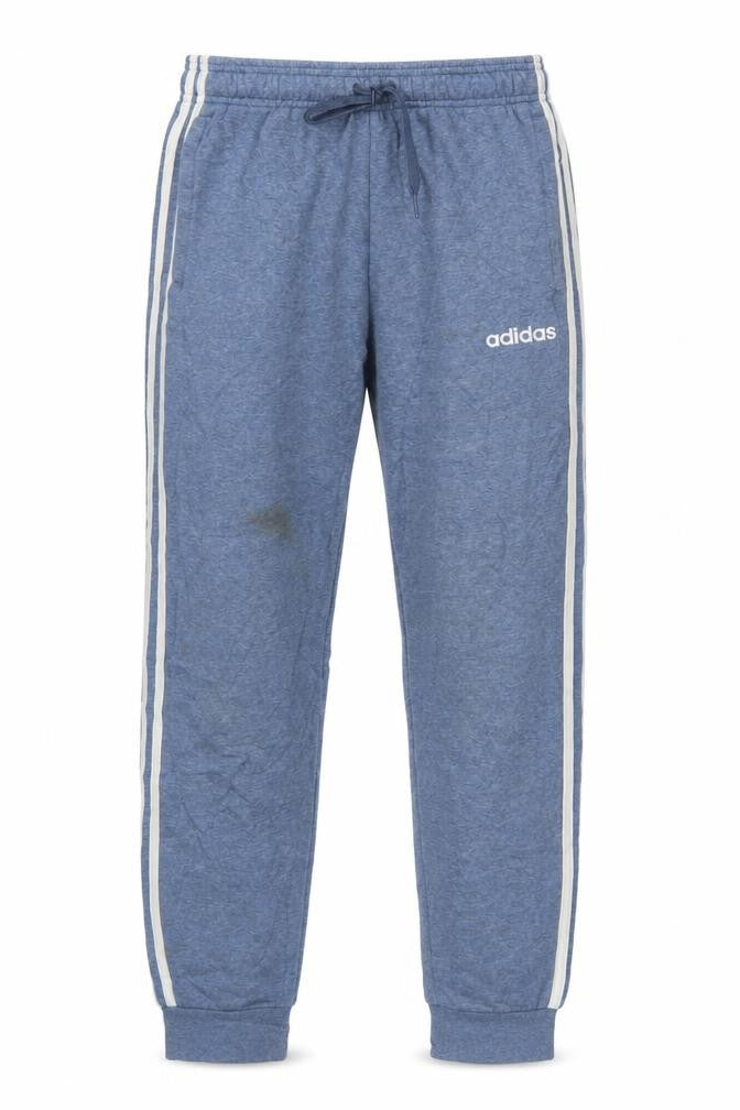 Adidas Mens Blue Small Jogger Sweatpants with Stripes