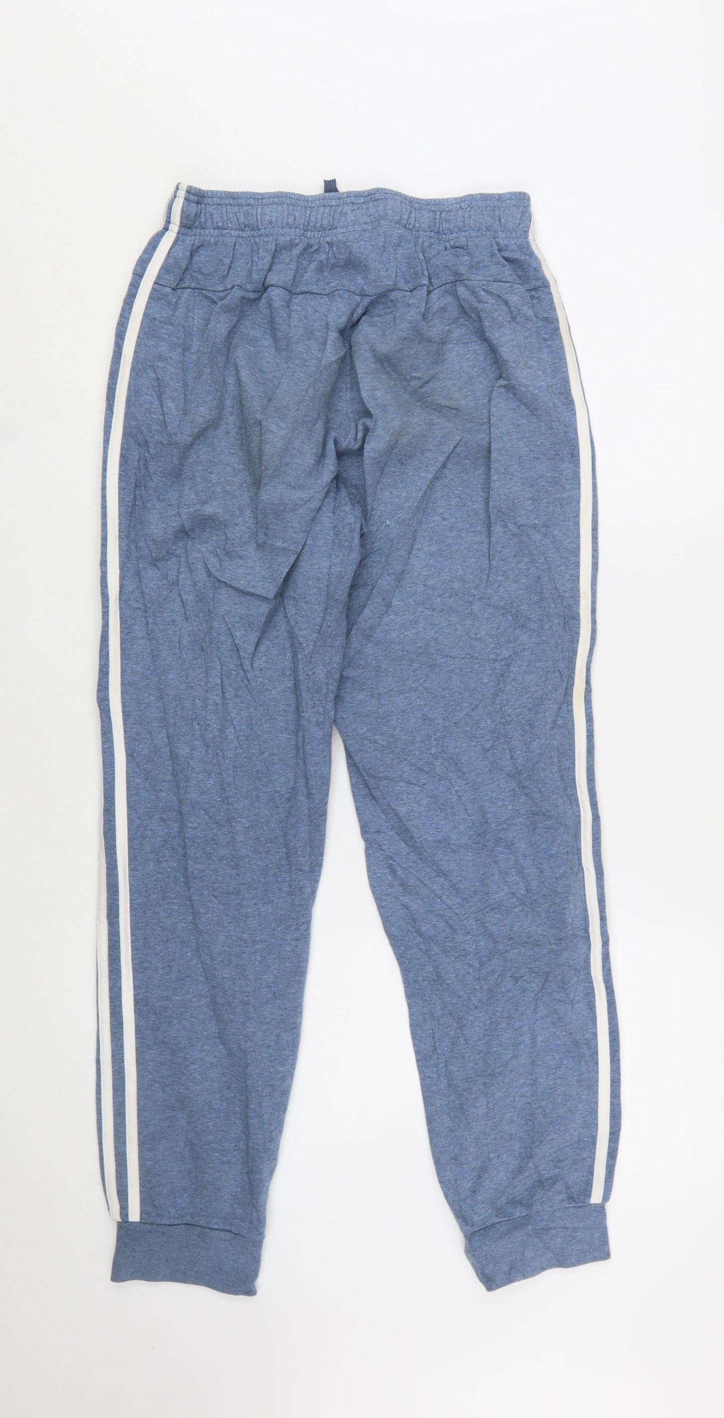 Adidas Mens Blue Small Jogger Sweatpants with Stripes