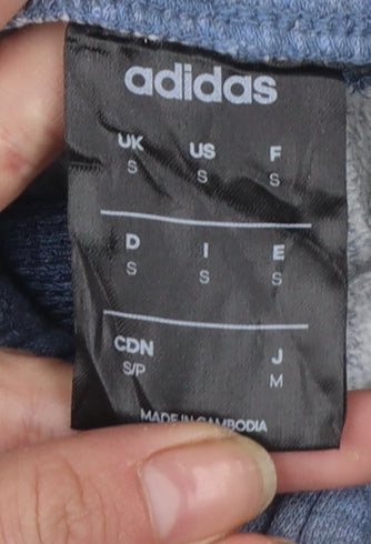 Adidas Mens Blue Small Jogger Sweatpants with Stripes