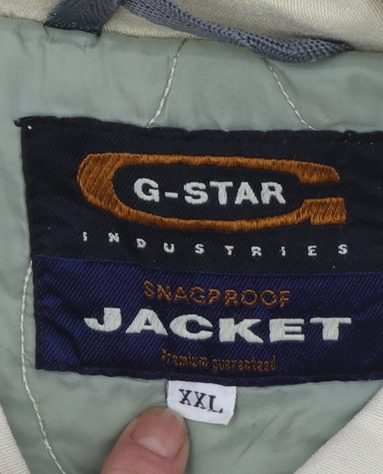 G-Star Men's Beige 2XL Full Zip Cotton Casual Jacket