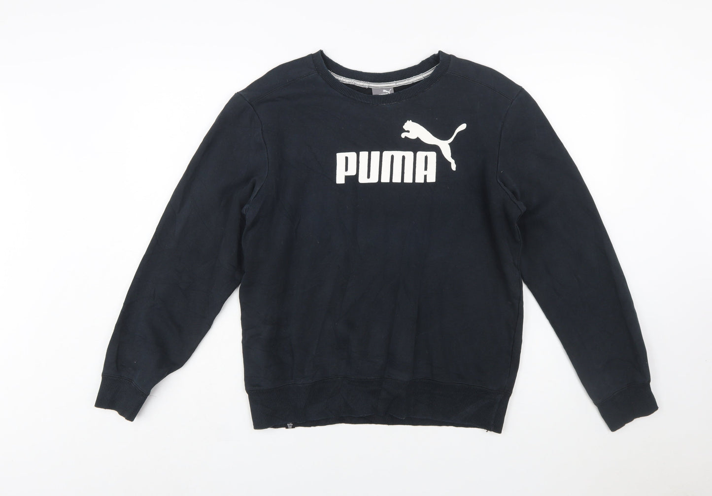 Puma Mens Black Crew Neck Logo Sweatshirt Size S