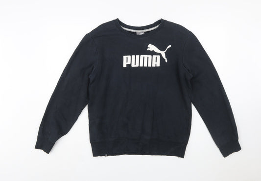 Puma Mens Black Crew Neck Logo Sweatshirt Size S