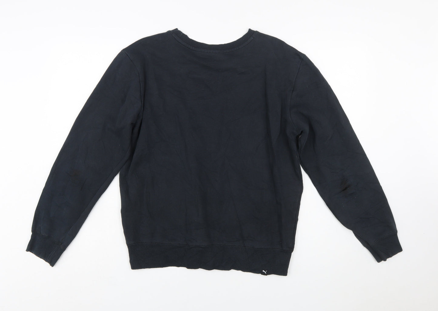 Puma Mens Black Crew Neck Logo Sweatshirt Size S