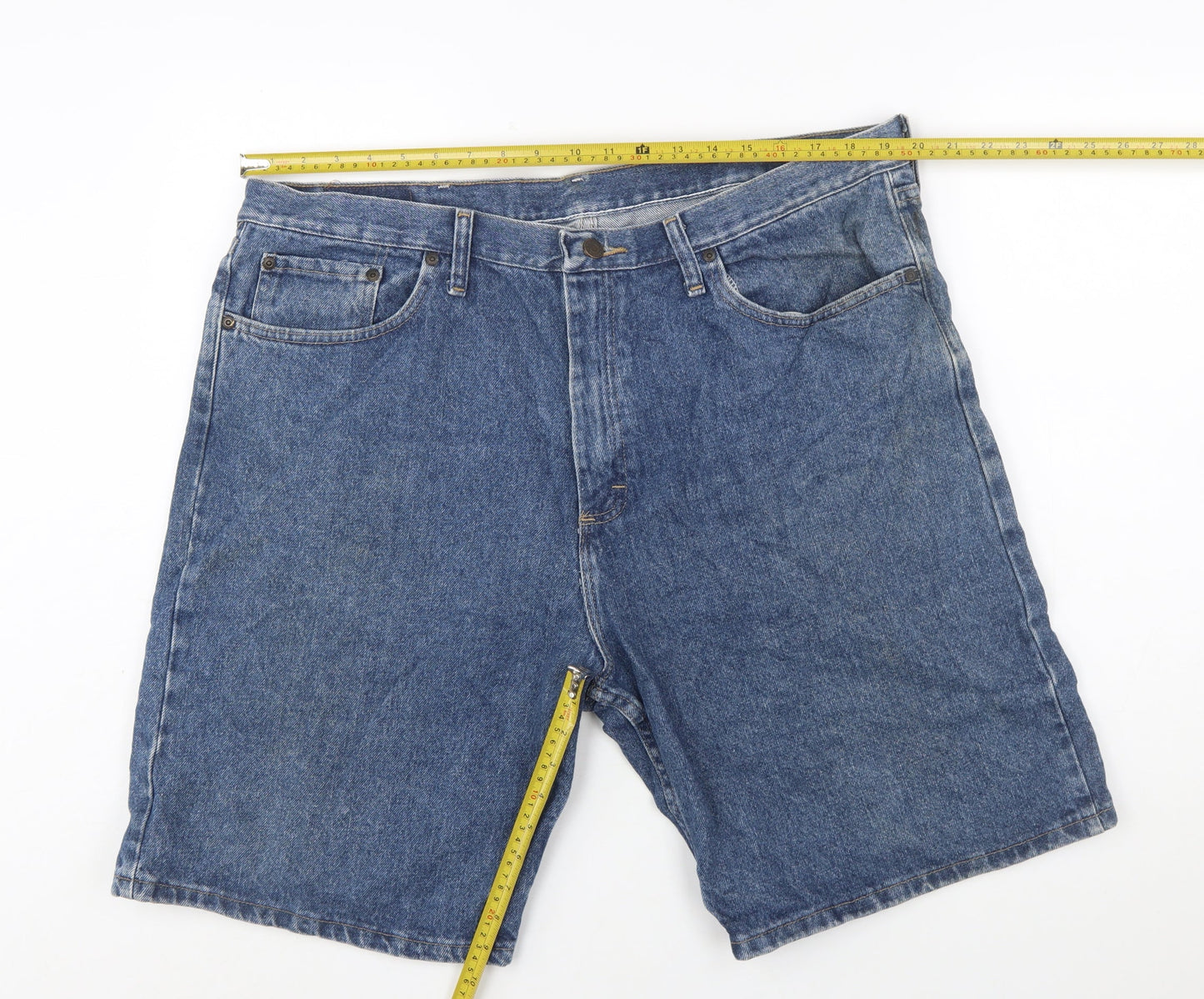 Wrangler Men's Blue Denim Relaxed Fit 40 Regular Cargo Shorts