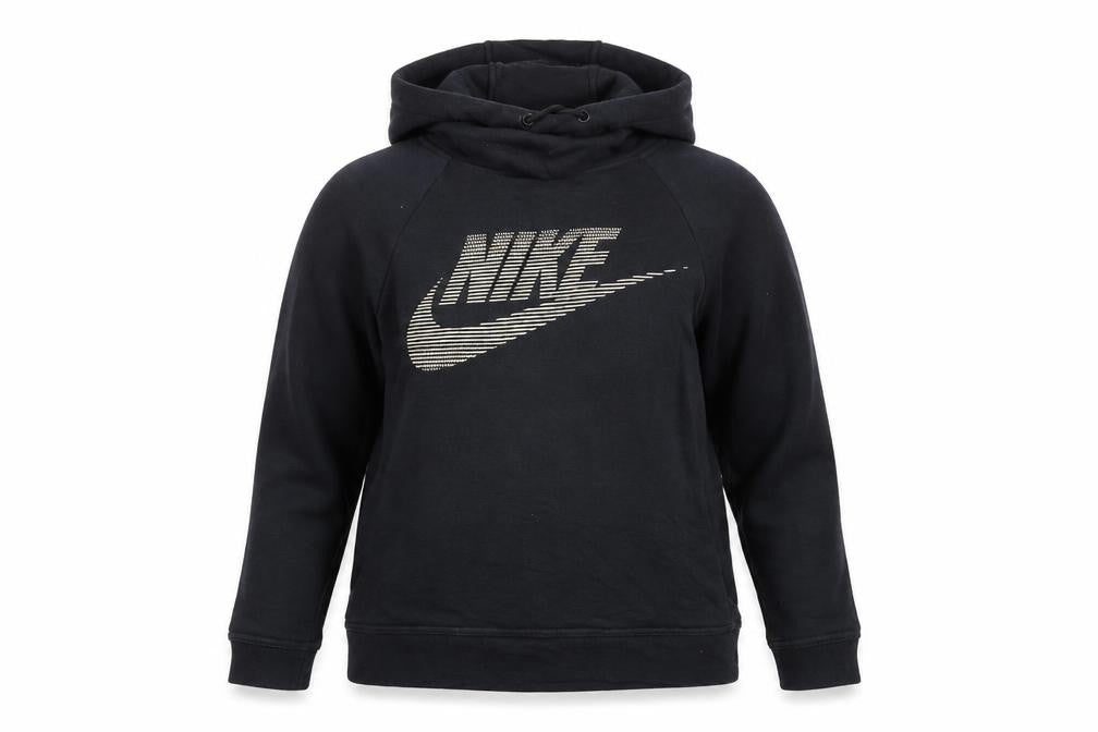 Nike Womens Black XS Pullover Hoodie with Logo Print