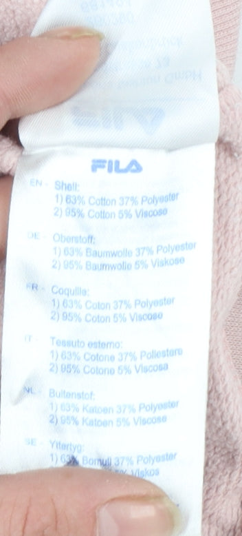 Additional view of Fila Women's Pink & Grey Logo Sweatshirt Small Cotton Blend