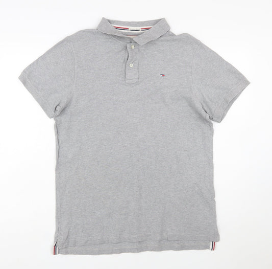 Hilfiger Denim Men's Grey XL Cotton Polo Shirt Classic Fit