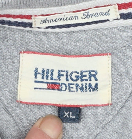 Hilfiger Denim Men's Grey XL Cotton Polo Shirt Classic Fit