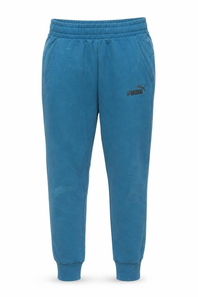 Puma Men Blue Small Jogger Sweatpants Cotton Tapered Fit