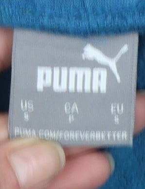 Puma Men Blue Small Jogger Sweatpants Cotton Tapered Fit