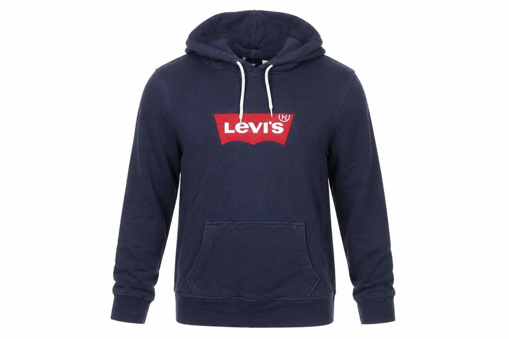 Levi's Men's Blue Pullover Hoodie S Logo Graphic Cotton Sweatshirt