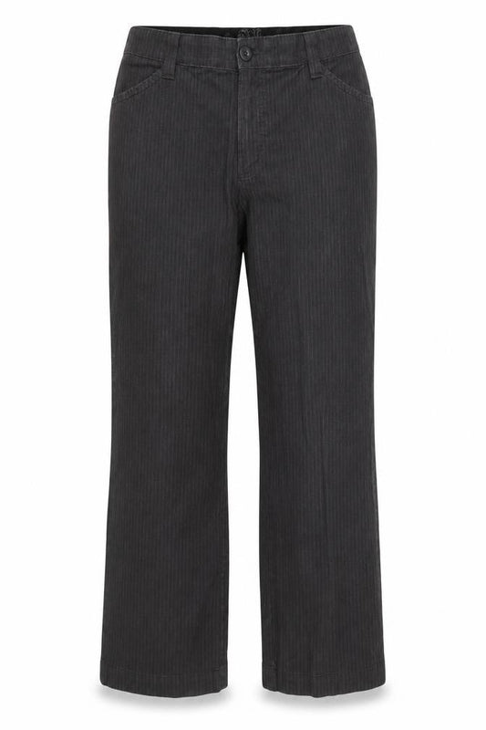 Lee Women’s Black Pinstripe Stretch Straight Leg Trousers Size 16