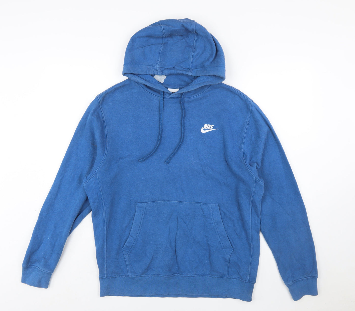 Nike Men Blue Pullover Hoodie M Regular Fit Fleece Sportswear